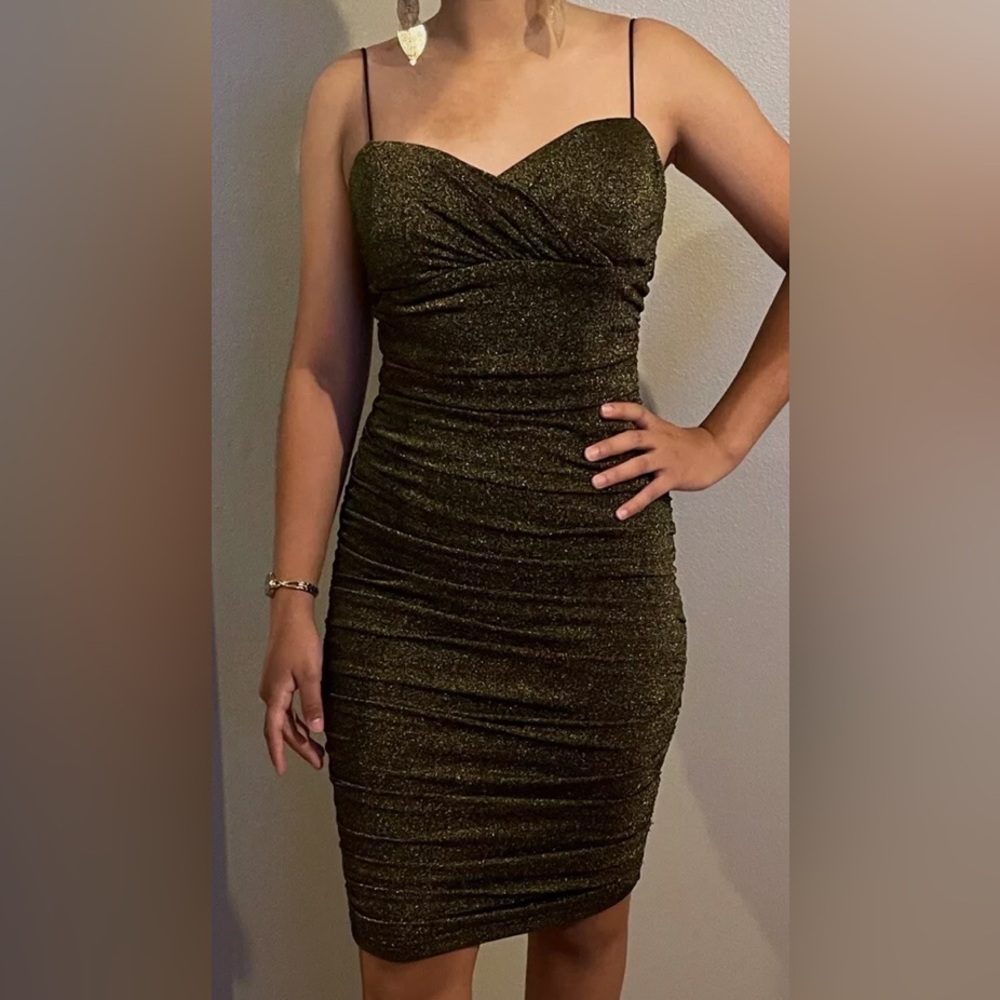 Cefian mid length ruched bodycon dress